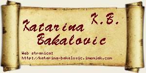 Katarina Bakalović vizit kartica